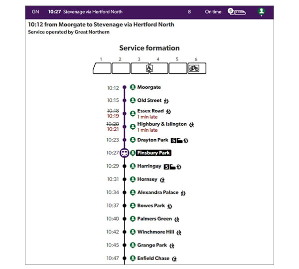 Live departure boards